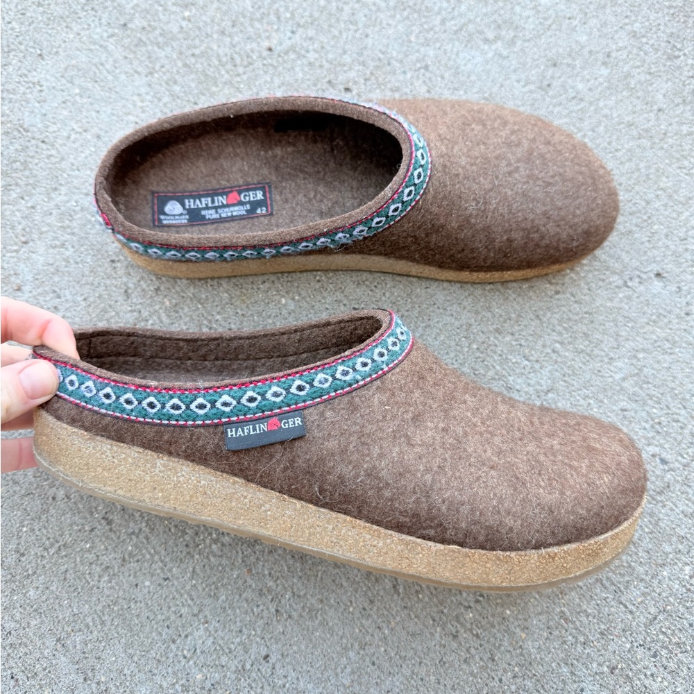 Haflinger GZ Classic Grizzly Clog in Chocolate size 42